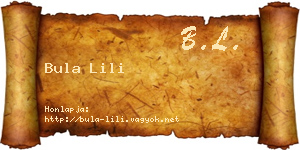 Bula Lili névjegykártya