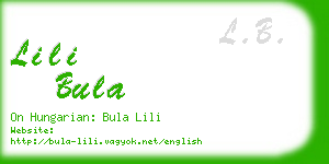 lili bula business card